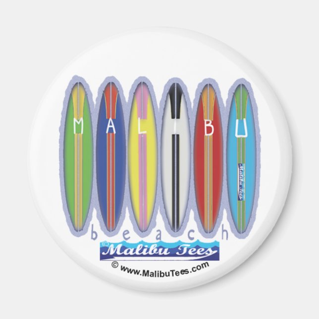 Imán tablas de surf de Malibu Beach (Frente)