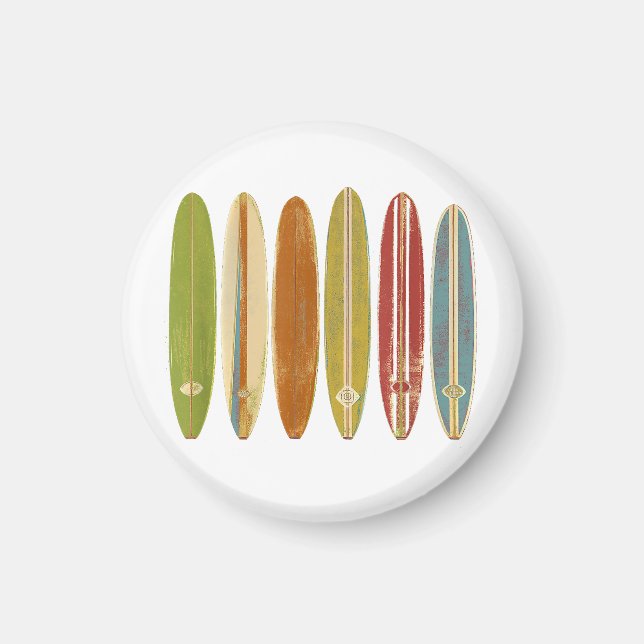 Imán Tablas de surf Longboard estilo retro vintage (Frente)