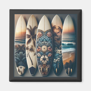 Imán Tablas de surf pintadas hawaianas