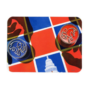 Imán tablero de ajedrez electoral