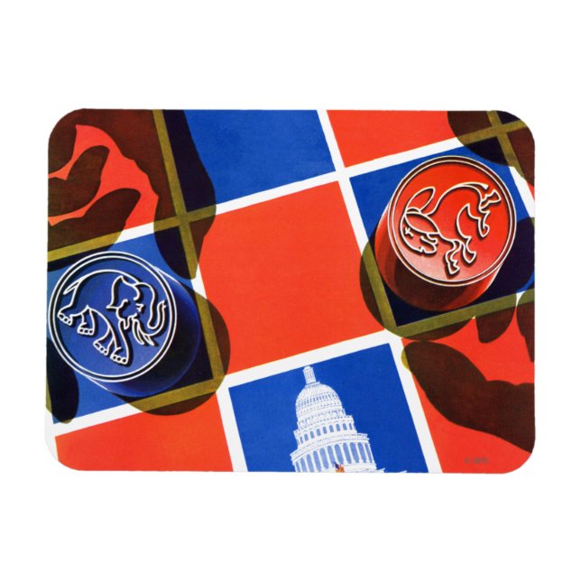 Imán tablero de ajedrez electoral (Horizontal)