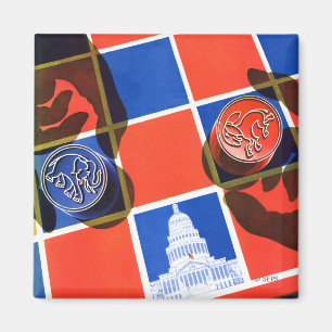 Imán tablero de ajedrez electoral