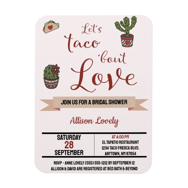 Imán Taco 'acerca de amor ducha de novias tema mexicano (Vertical)