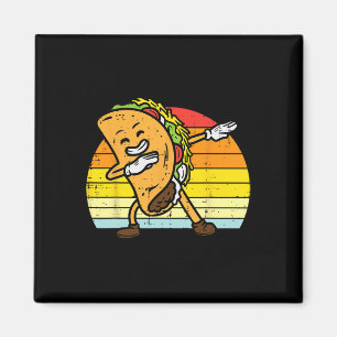 Imán Taco de Dabbing Retro Cinco De Mayo Hombres Chicos