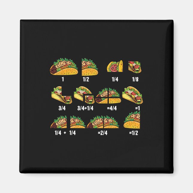 Imán Taco Fracción Math Math De Vuelta A La Escuela Edu (Frente)