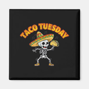 Imán Taco martes esqueleto bailando divertido cinco de