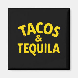 Imán Tacos de fiesta mexicana vintage y bebida