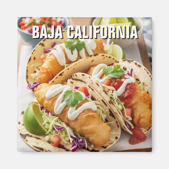 Imán Tacos de pescado de Baja California (Frente)