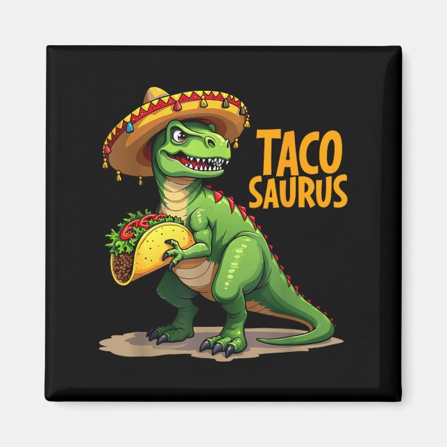 Imán Tacosaurus cinco de mayo fiesta t-rex sombrero (Frente)