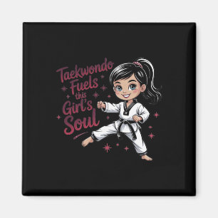 Imán Taekwondo aviva el cinturón negro del Chica del al