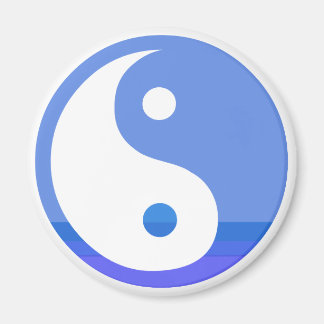 Imán Taijitu azul y blanco Yin Yang