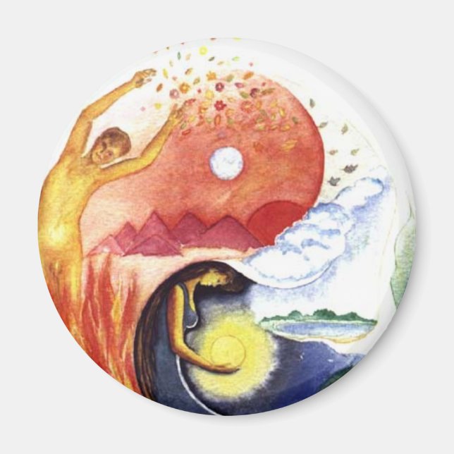 Imán Taijitu ilustrando la polaridad (Frente)