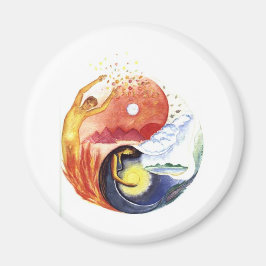 Imán Taijitu ilustrando la polaridad