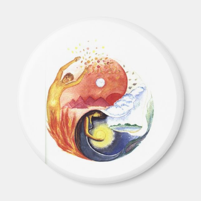 Imán Taijitu ilustrando la polaridad (Frente)