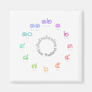 Imán tailandés de encargo de los números "amo