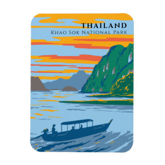 Imán Tailandia Parque Nacional Khao Sok Travel Art Deco