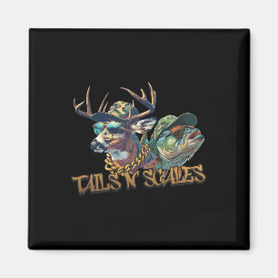 Imán Tails N Scales Funny Cazando Padre Day Love Fishi