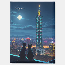 Imán Taipei 101 gatos de noche