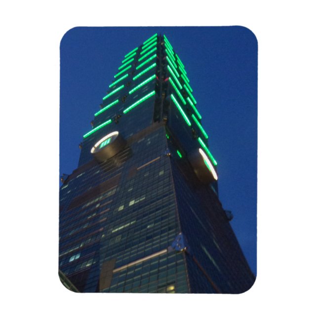 Imán Taipei 101 Night View 3"x4" Magnet (Vertical)