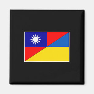 Imán Taiwán Ucrania Bandera Taiwanesa Apoyo Ucraniano