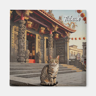 Imán Taiwán: Un gato en un templo taína