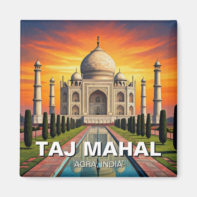 Imán Taj Mahal Agra India Travel Sunset (Frente)