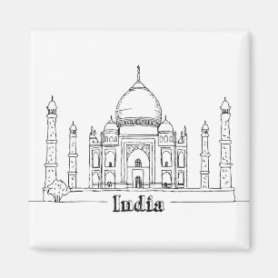 Imán Taj Mahal Vacaciones Dibujando Arte Viajando