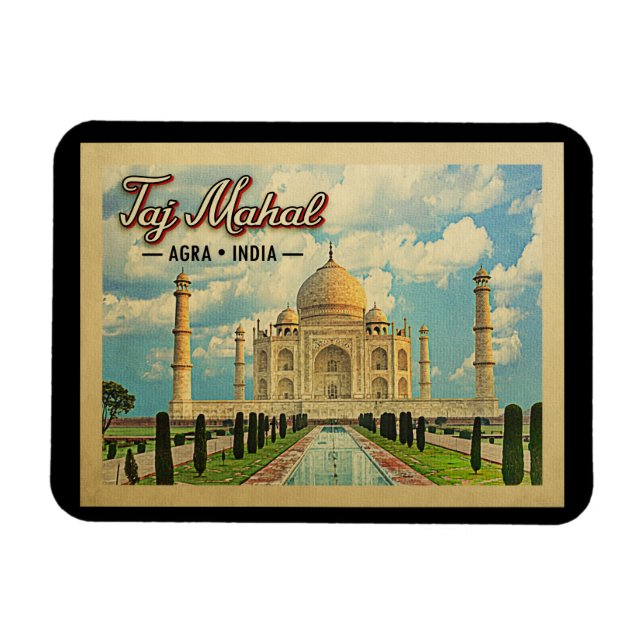 Imán Taj Mahal Vintage Travel India (Horizontal)