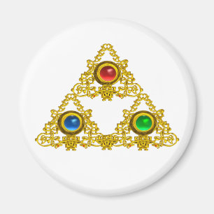 IMÁN TALISMAN MAGIC ELFIC/TRIÁNGULO ORO CON GEMSTONES