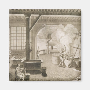 Imán Taller de curas de seda, de la Encyclopedie des