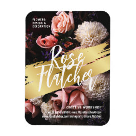 Imán Taller de Flores Oro Negro