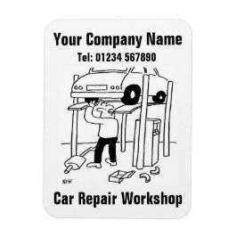 Imán Taller de Reparación de Autos Dibujos Animados