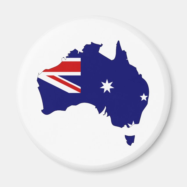 Imán Tamaño completo del mapa de bandera de Australia (Frente)