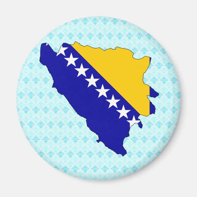 Imán Tamaño completo del mapa de bandera de Bosnia y He