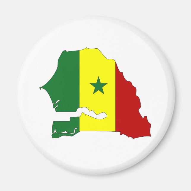 Imán Tamaño completo del mapa de bandera de Senegal (Frente)