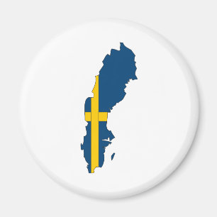Imán Tamaño completo del mapa de bandera de Suecia