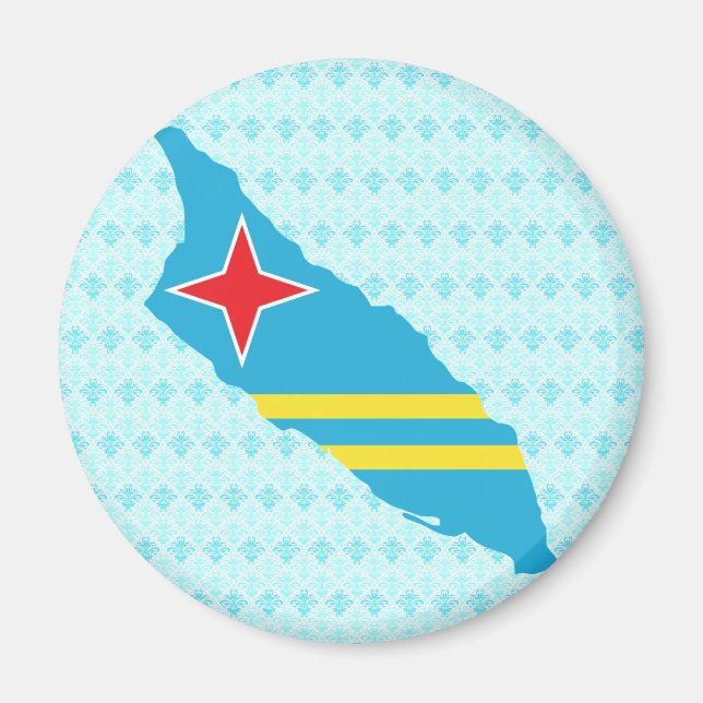 Imán Tamaño completo del mapa de la bandera de Aruba (Frente)