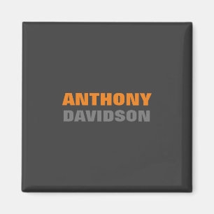 Imán Tamaño perfecto alternativo gris naranja texto en 