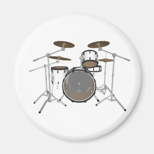 Imán Tambores: Kit de tambor blanco: Modelo 3D: