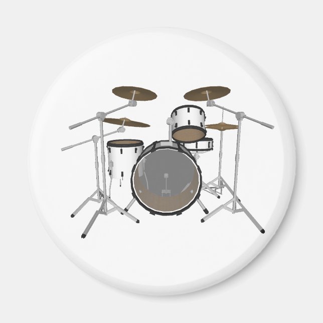 Imán Tambores: Kit de tambor blanco: Modelo 3D: (Frente)