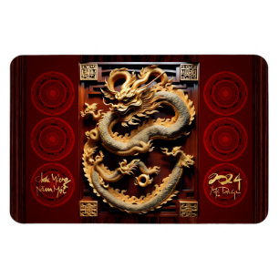Imán Tambores vietnamitas Têt Dragon New Year Scupture 