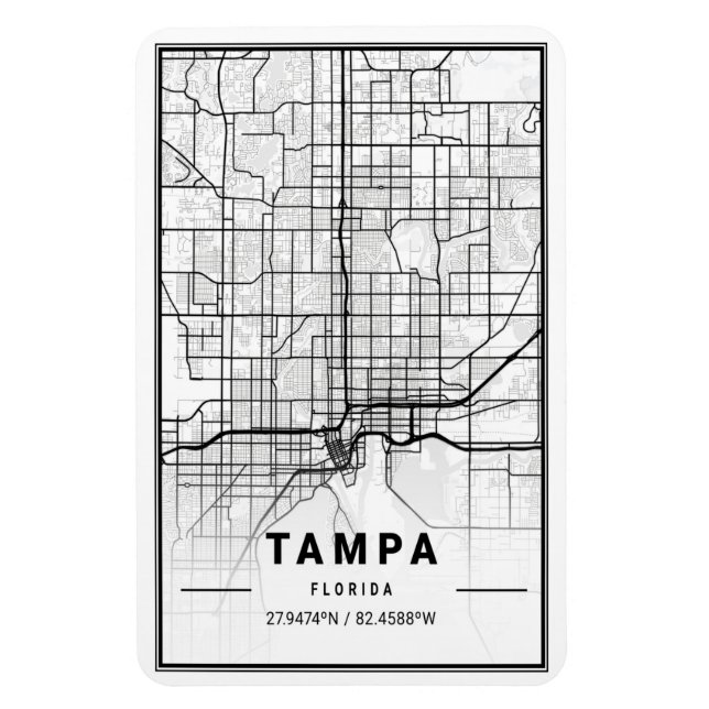 Imán Tampa Florida Estados Unidos Poster de mapas de ci (Vertical)