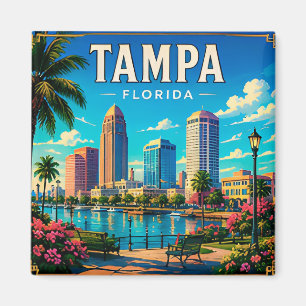 Imán 🌴 Tampa Florida frente al mar y horizonte