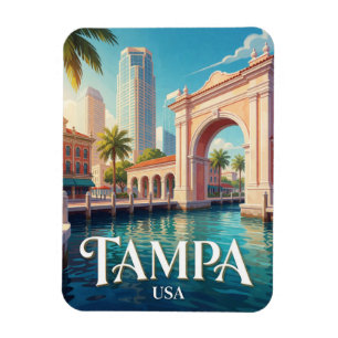 Imán Tampa Florida Horizonte del paseo marítimo Viaje