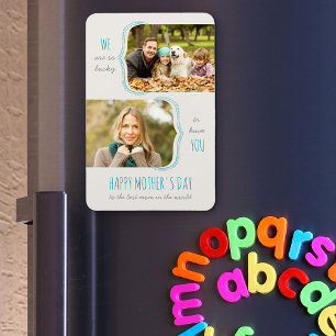 Imán Tan afortunado de tenerte dos fotos del Día de la