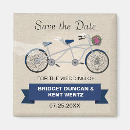 Imán Tandem Dark Blue Bicycle Save the Date