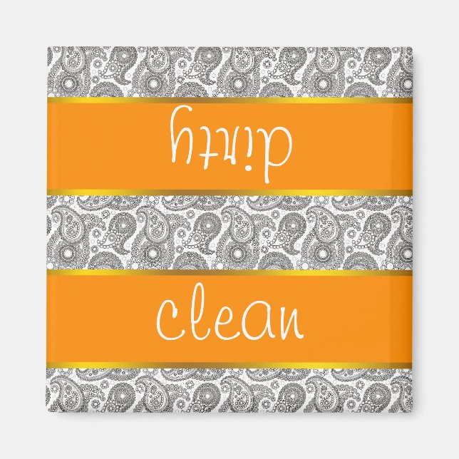 Imán Tangerine Black Paisley (Frente)