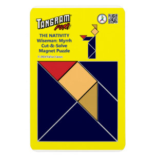 Imán Tangram Nativity Magnet - Wiseman con Myrh