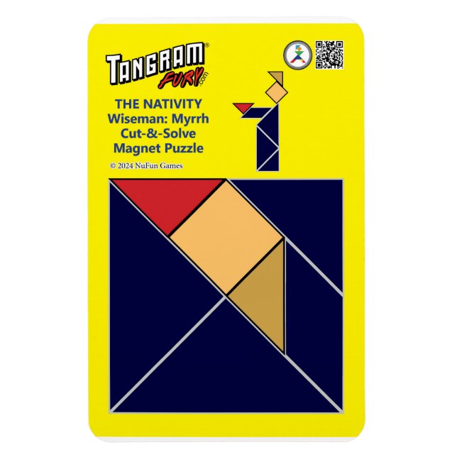 Imán Tangram Nativity Magnet - Wiseman con Myrh (Vertical)