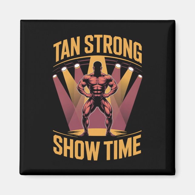 Imán Tanning Bed Tan Fuertes Atletas Gym Goers Bronze T (Frente)